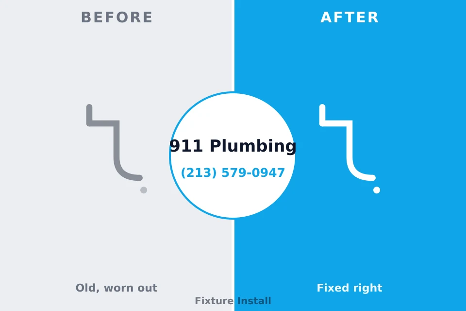 Before and after: plumbing repair Woodbury, NY